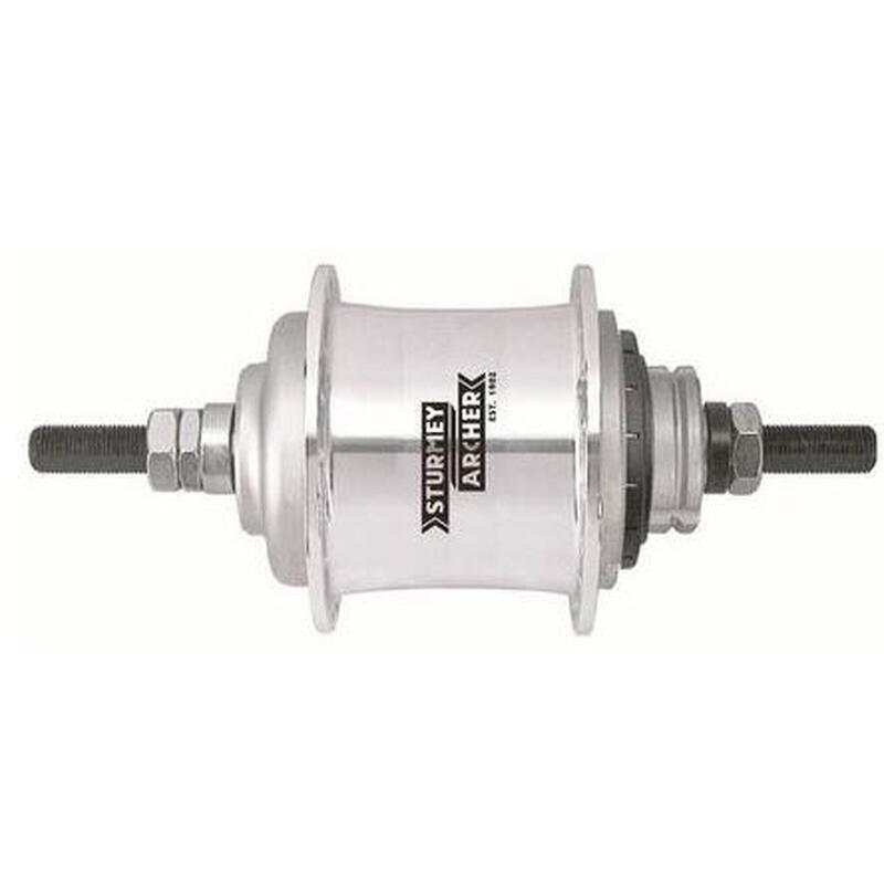 Versnellingsnaaf Sturmey Archer S-RF3 3 speed vrijloop - 36 gaats - zilver