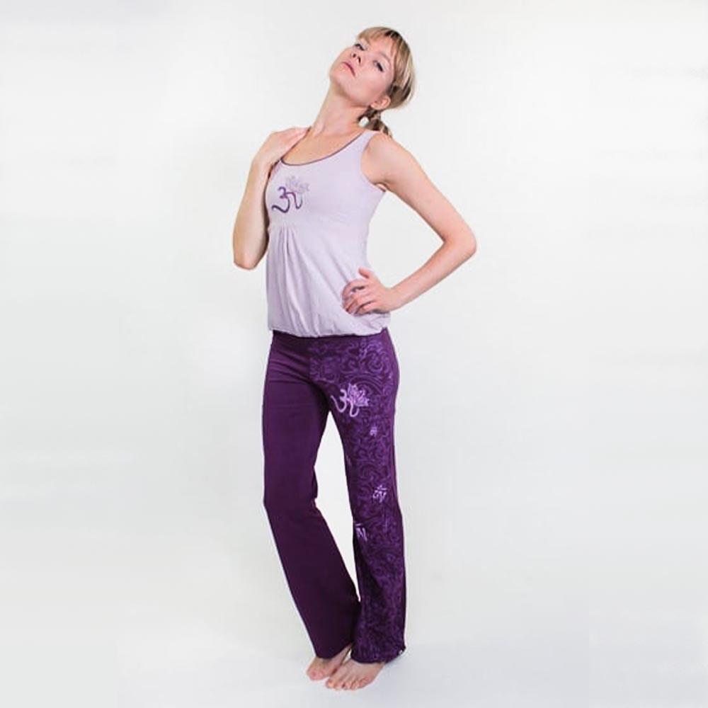 Pantalon de yoga femme symbole Om motif Maori - Vêtement yoga femme aubergine 6/6