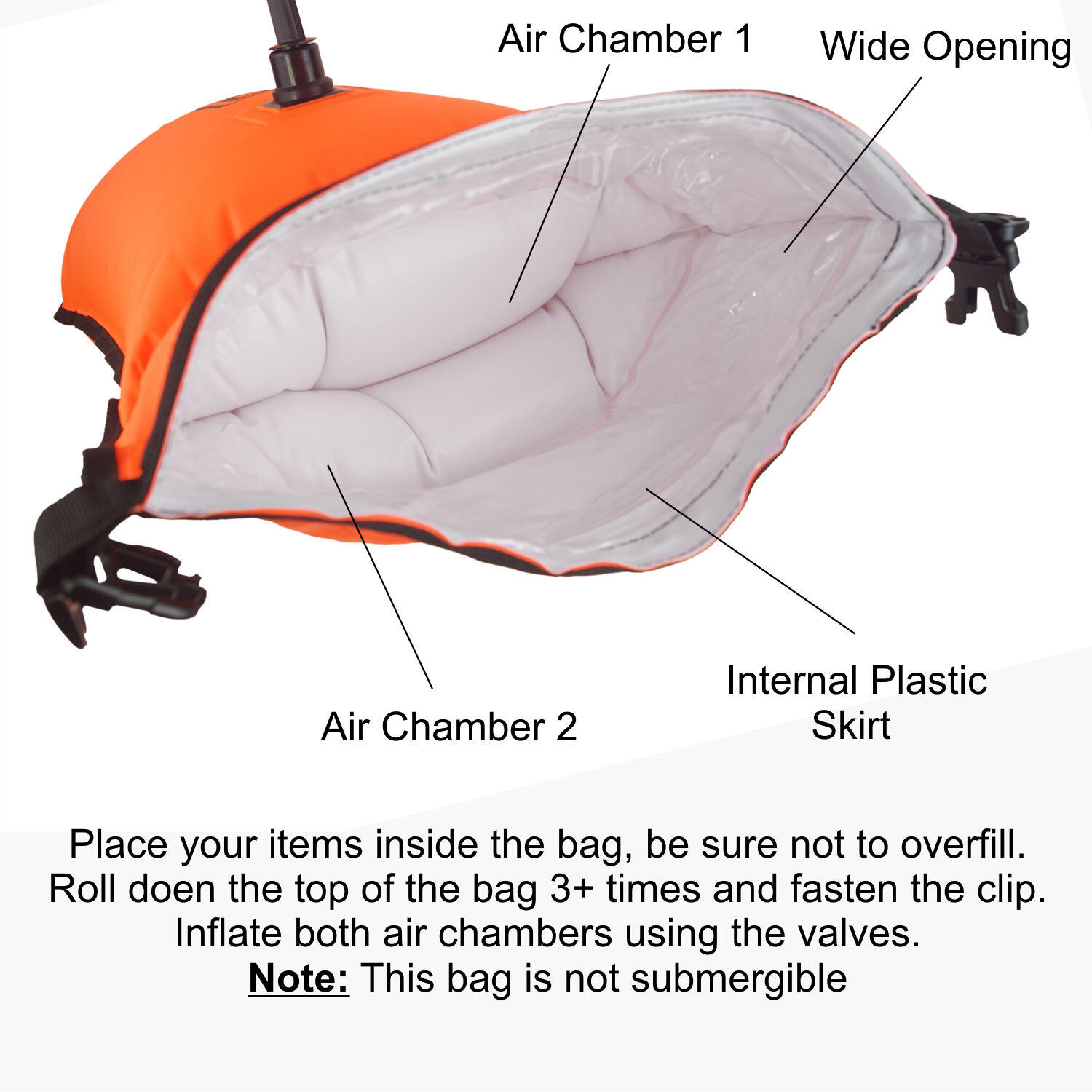 Lomo Dry Bag Swimming Tow Float with SMB Flags 7/8