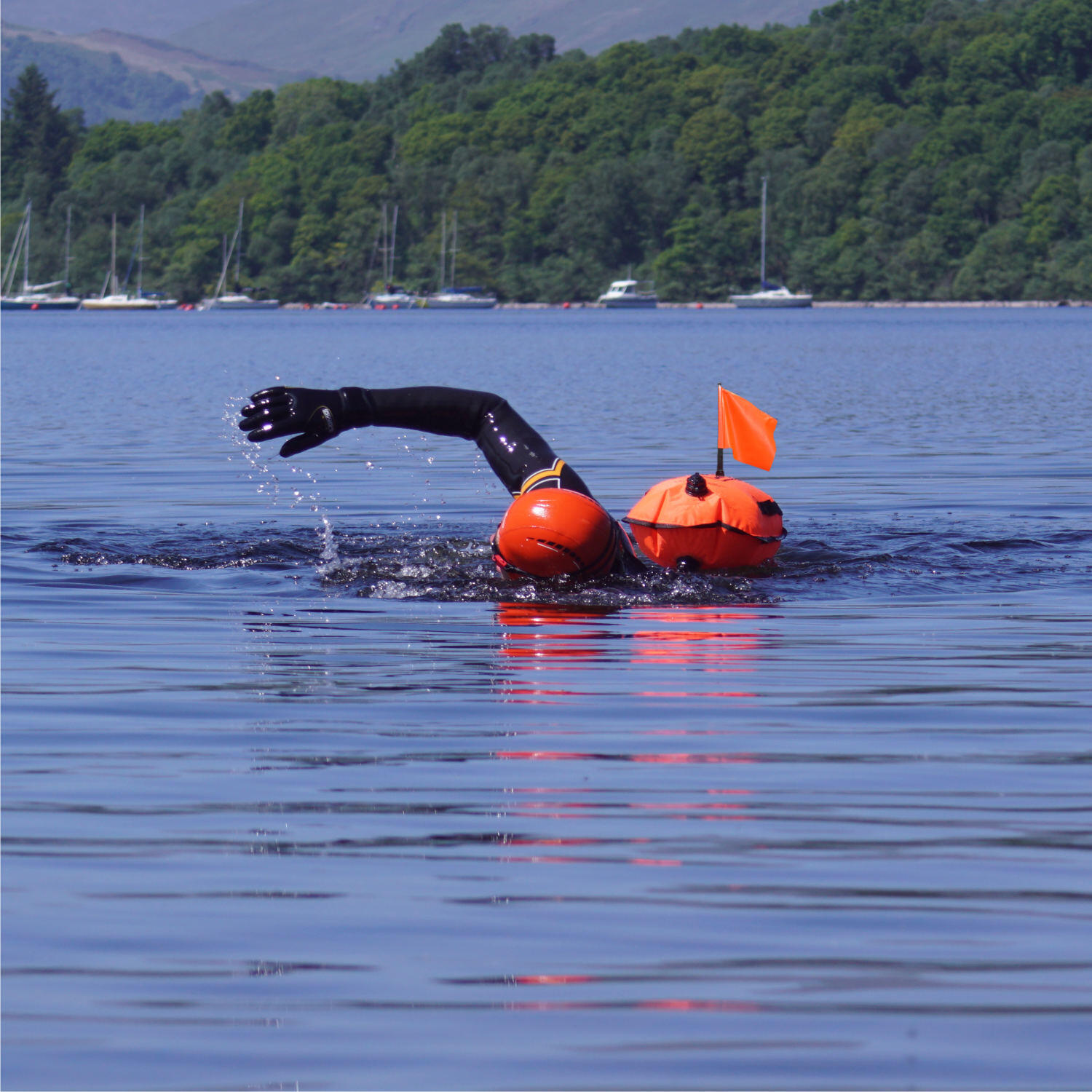 Lomo Dry Bag Swimming Tow Float with SMB Flags 3/8
