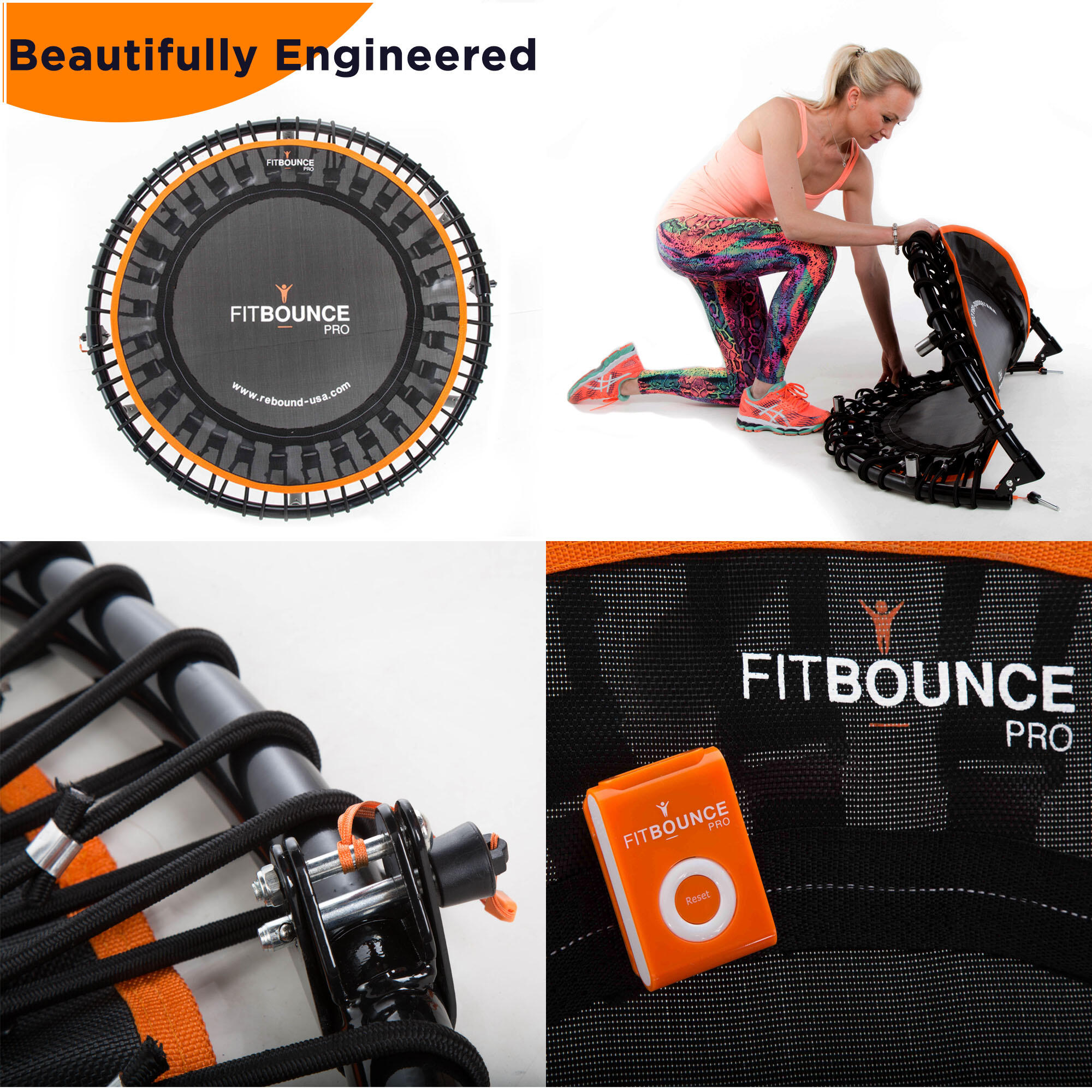 Fit Bounce Pro Mini Trampoline Fitness Rebounder 3/3