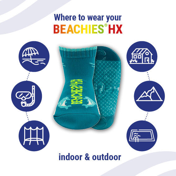 Wattsocken, Strandsocken, Schwimmsocken, Aquasocken - Delfin türkis - Kinder 2/8