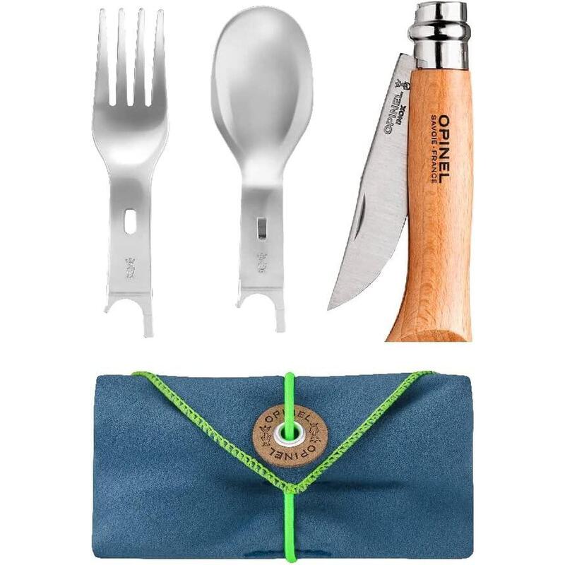 Set complet Opinel Picnic+ - Opinel n°8 + Embouts cuillère et fourchette