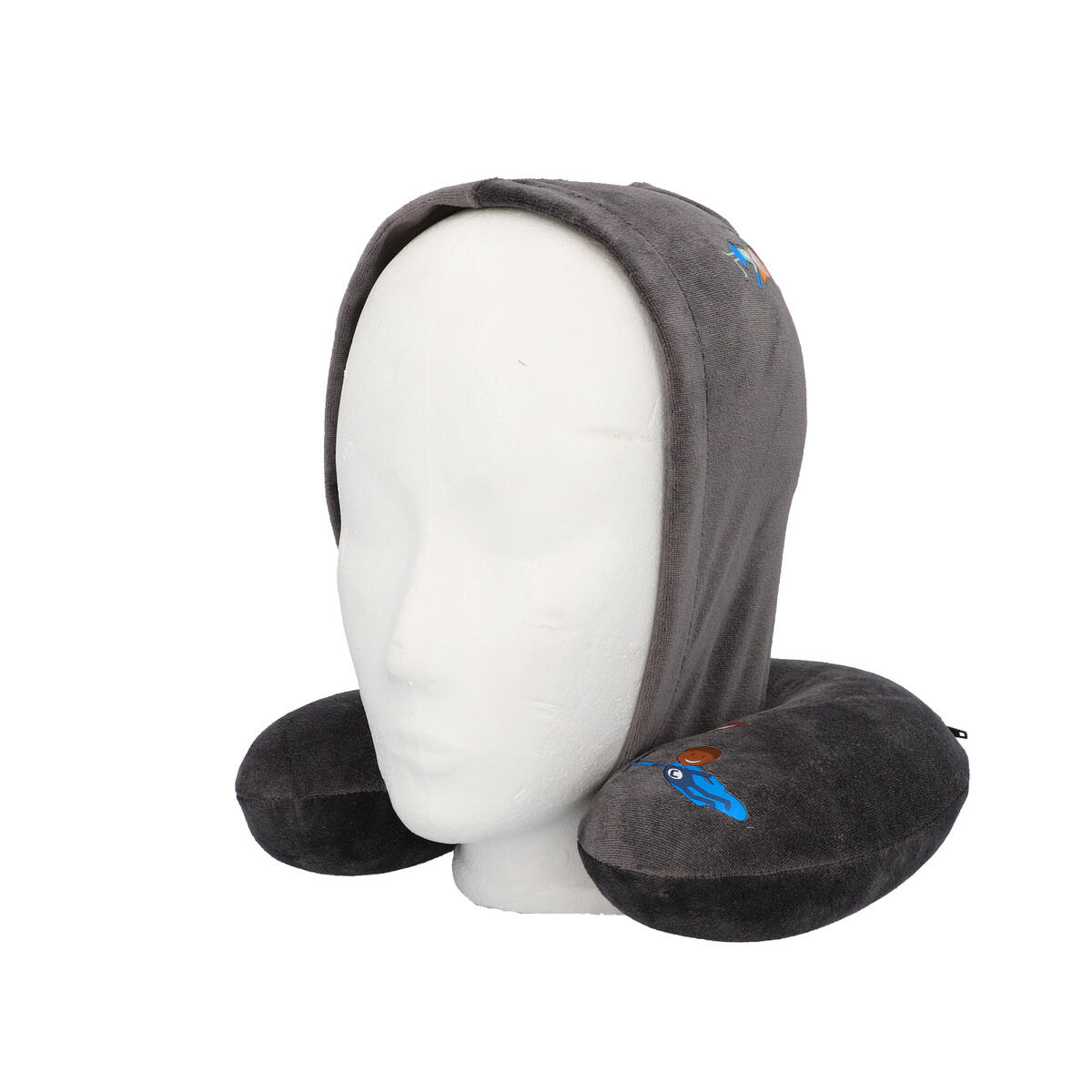 cartrend KIDS Nackenkissen mit Kapuze grau 5/7