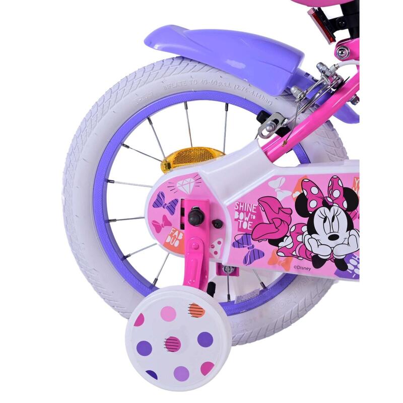 VOLARE BICYCLES Vélo enfant Disney Minnie, 14 pouces, sans frein à rétropédalage