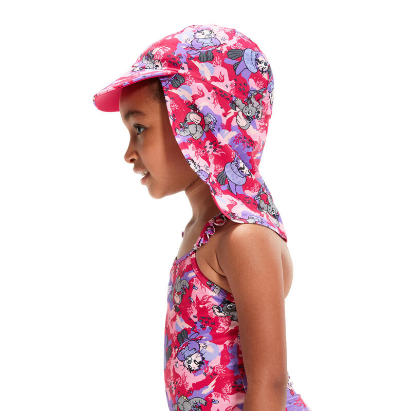 LEARN TO SWIM 幼童 (2-6 歲) 圖案防曬帽 - 粉紅色