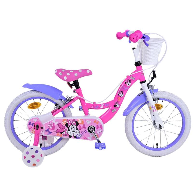 VOLARE BICYCLES Vélo enfant Disney Minnie, 16 pouces, sans frein à rétropédalage