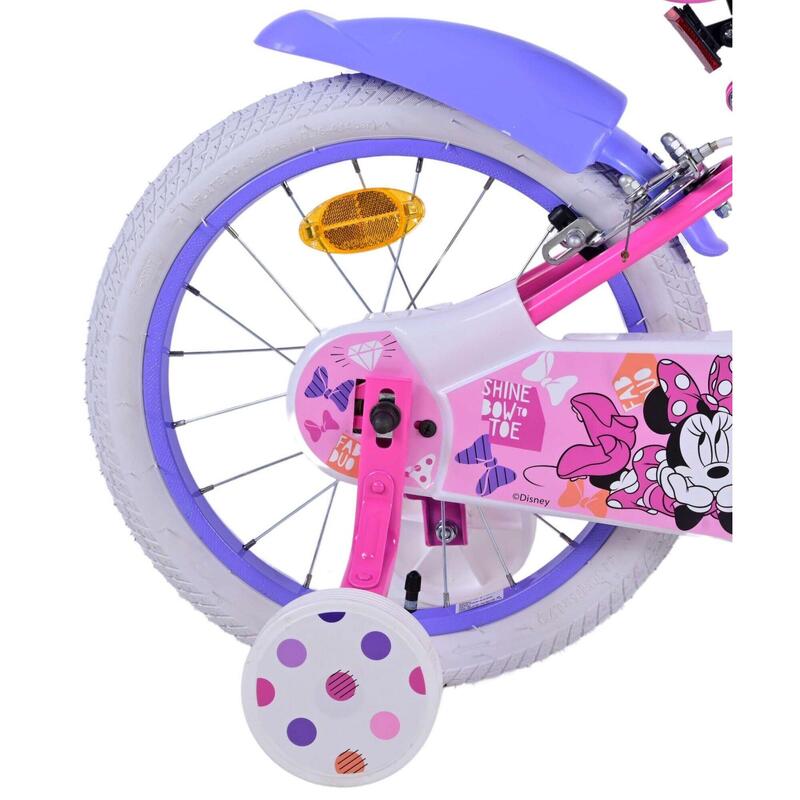 VOLARE BICYCLES Vélo enfant Disney Minnie, 16 pouces, sans frein à rétropédalage