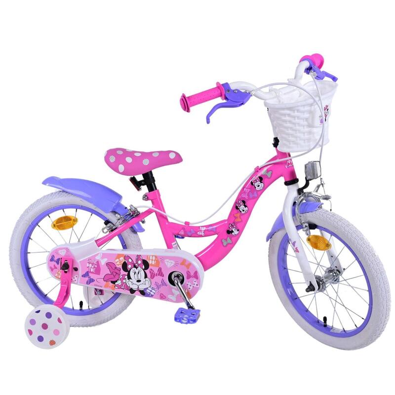 VOLARE BICYCLES Vélo enfant Disney Minnie, 16 pouces, sans frein à rétropédalage