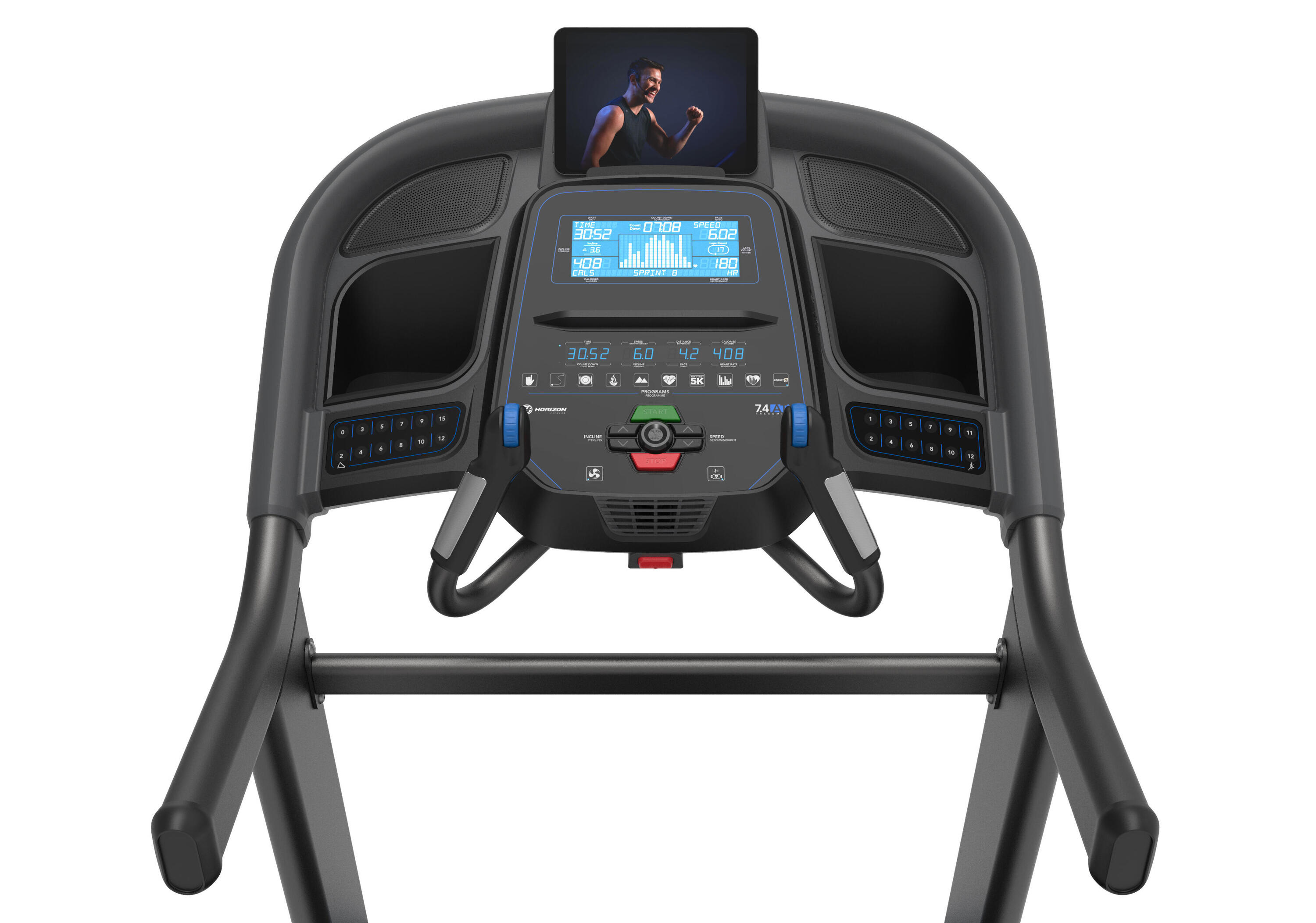 Horizon 7.4AT Treadmill - L193 x W93 x H161cm 4/7