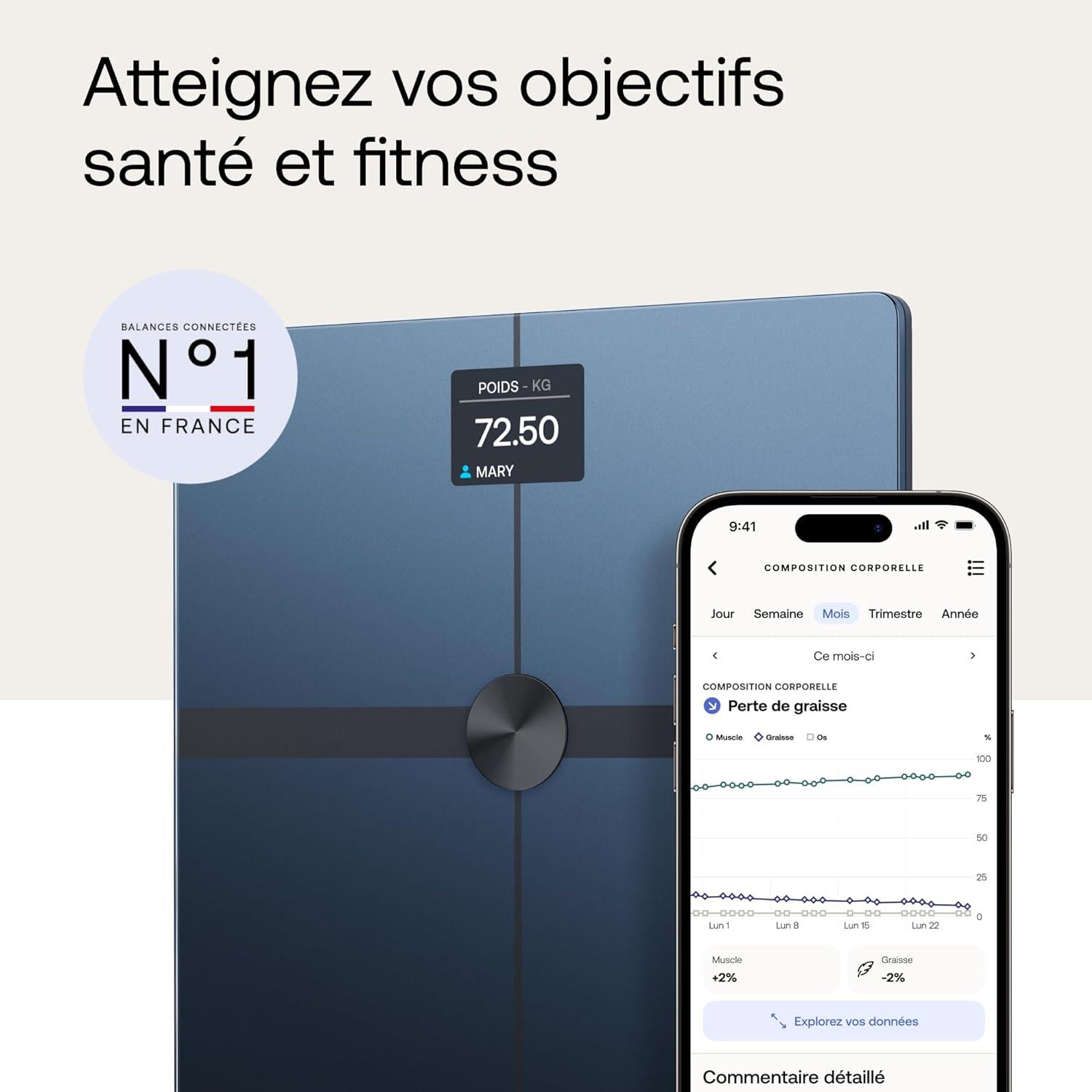 WITHINGS Body Smart - Balance connectée WIFI pèse-personne impédancemètre Noir 2/5
