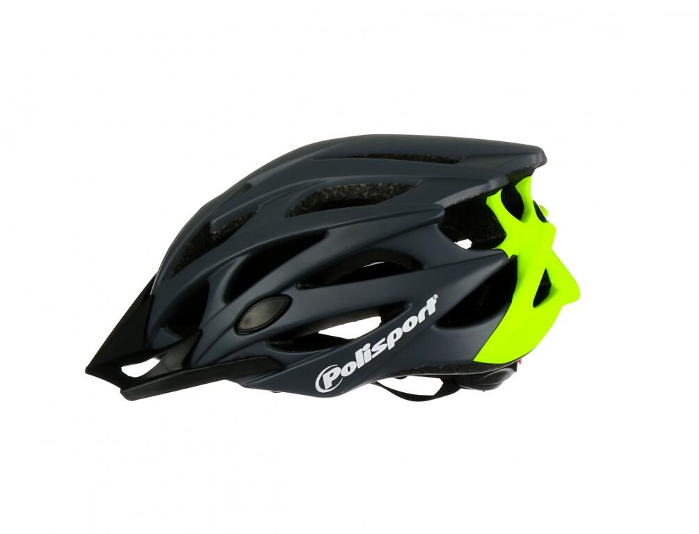 TWIG Casco da Ciclismo per Strada e MTB Versatile Grigio Scuro / Gialla Fluo 3/4
