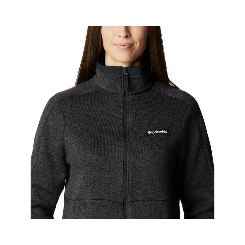 Fleecepullover W Sweater Weather Full Zip Damen - Schwarz