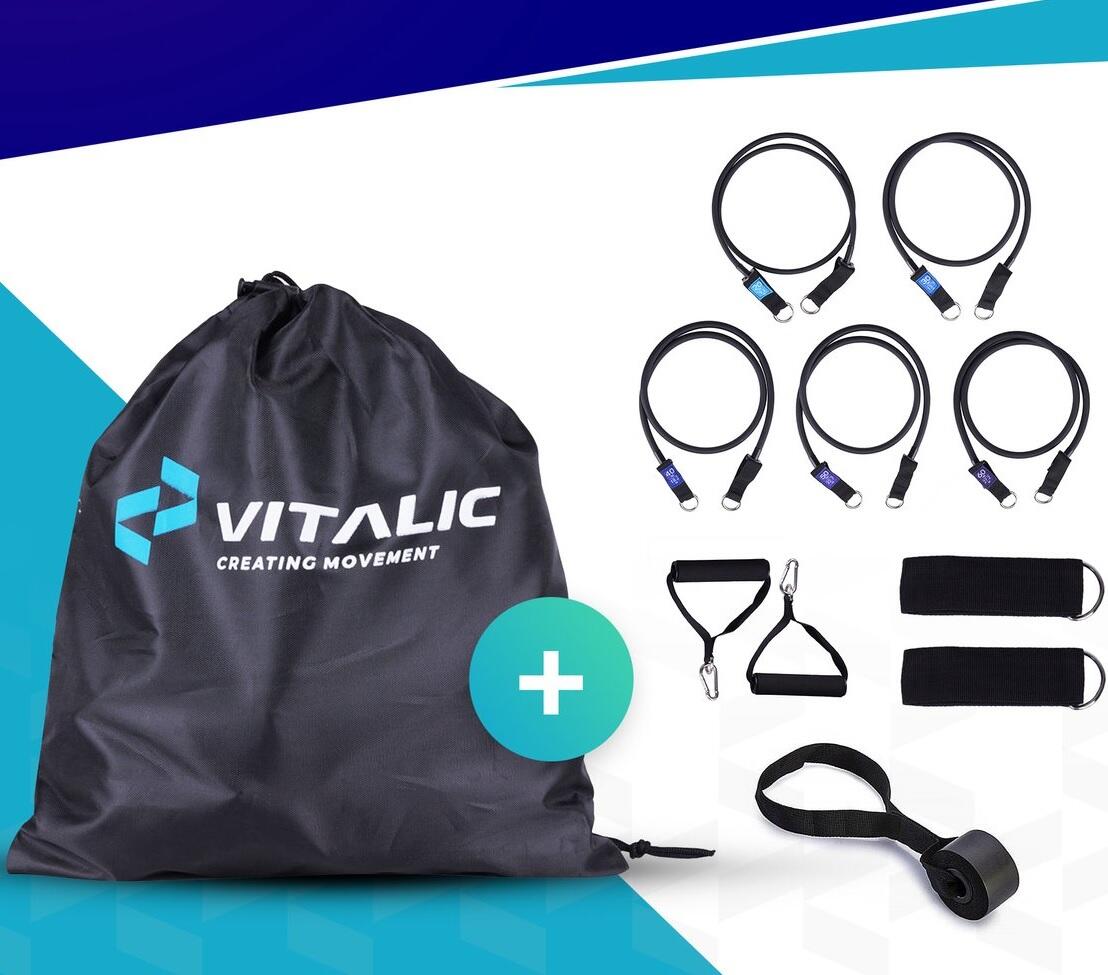 Weerstandsbanden set met Handvatten - Resistance Fitness elastiek - Booty Band 6/7