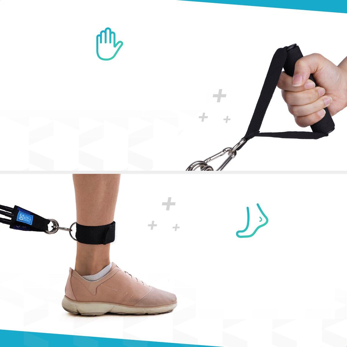 Weerstandsbanden set met Handvatten - Resistance Fitness elastiek - Booty Band 4/7