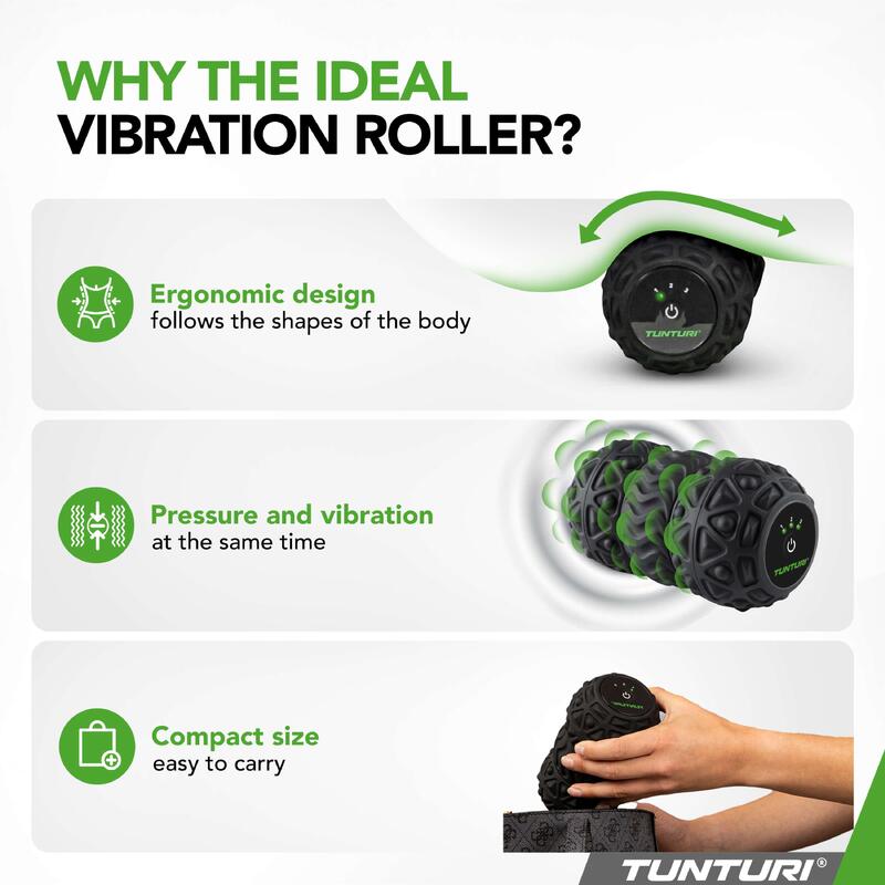 Vibrating duo Massage Roller - Rugmassage - voetmassage - 3 niveau's - compact
