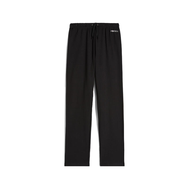 Pantaloni in cotone regular fit vita alta con coulisse