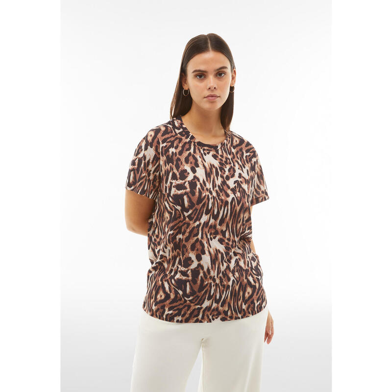 T-shirt comfort fit in jersey stampato animalier