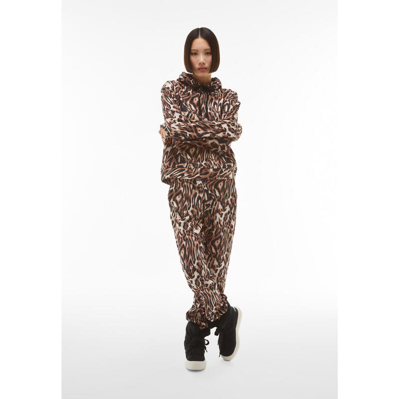 Felpa stampa macro animalier comfort fit con cappuccio