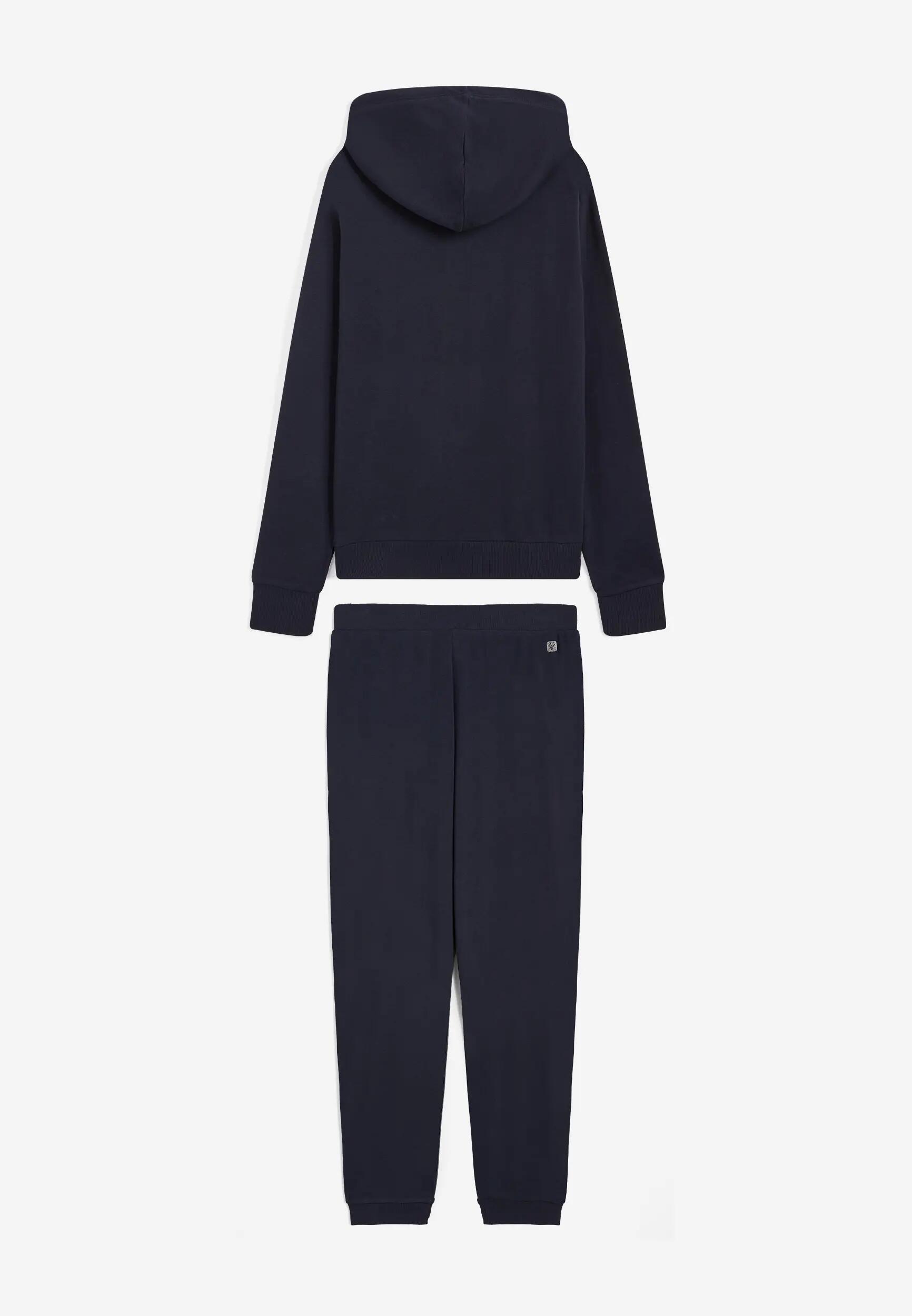 Sportjumpsuit van interlock met sweatshirt met capuchon en ritssluiting 6/7