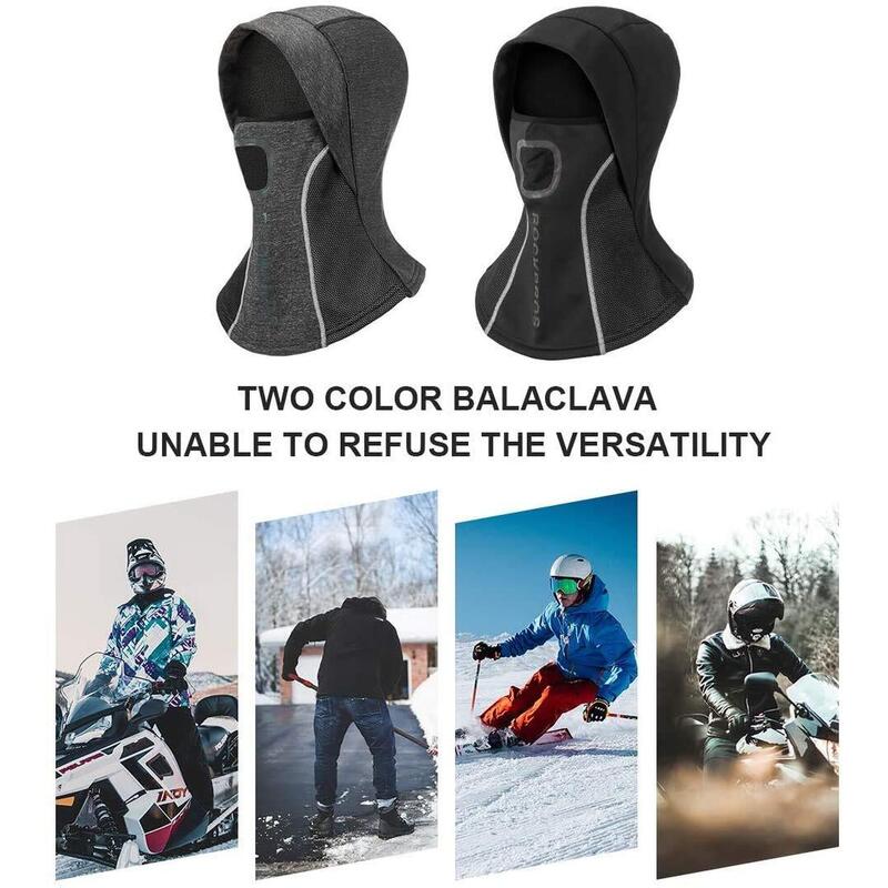 Cagoule Balaclava Polaire Respirant Coupe-Vent Cache-Cou Moto Vélo Ski Noir