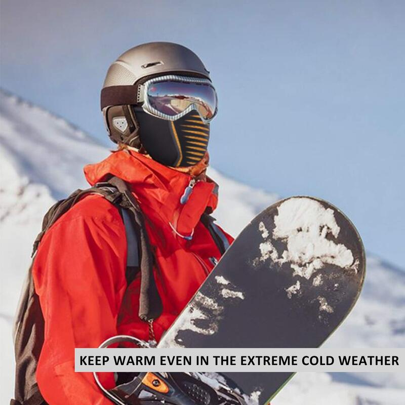 Winter Bivakmuts Warm Bivakmuts voor Ski Fietsen Motorrijden Zwart Oranje
