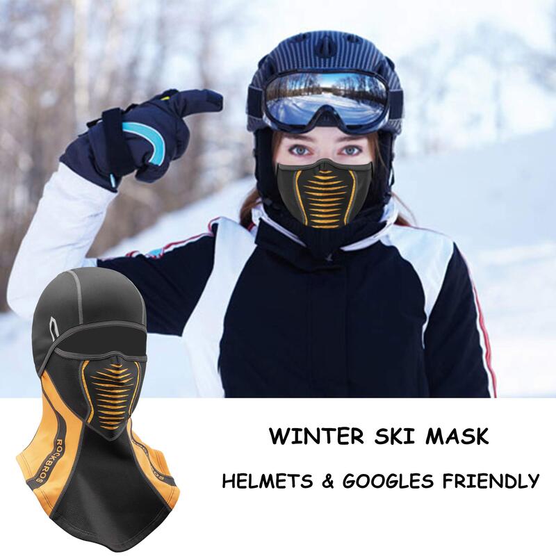 ROCKBROS Masque de ski Thermo Fleece Balaclava Bonnet d'hiver Cagoule sous  casque