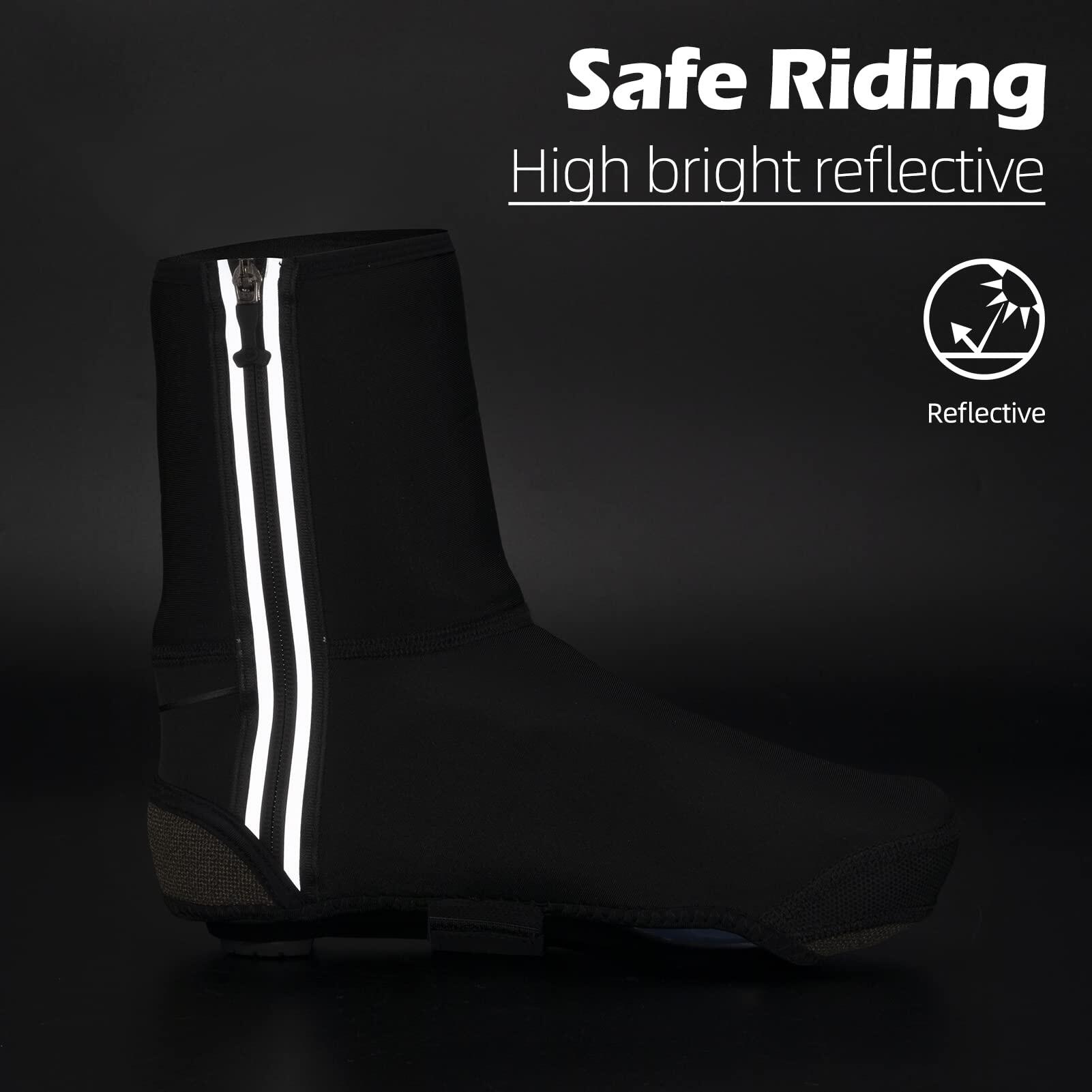 Surchaussures Imperméable Polaire d'hiver Cyclisme Guêtre de Chaussures Noir L 5/7