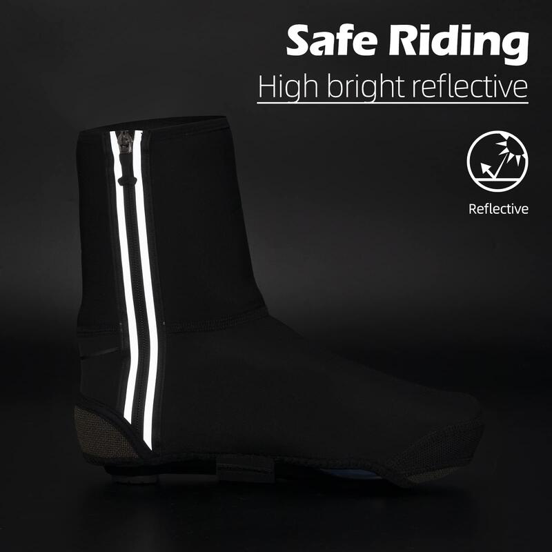 Surchaussures Imperméable Polaire d'hiver Cyclisme Guêtre de Chaussures Noir L