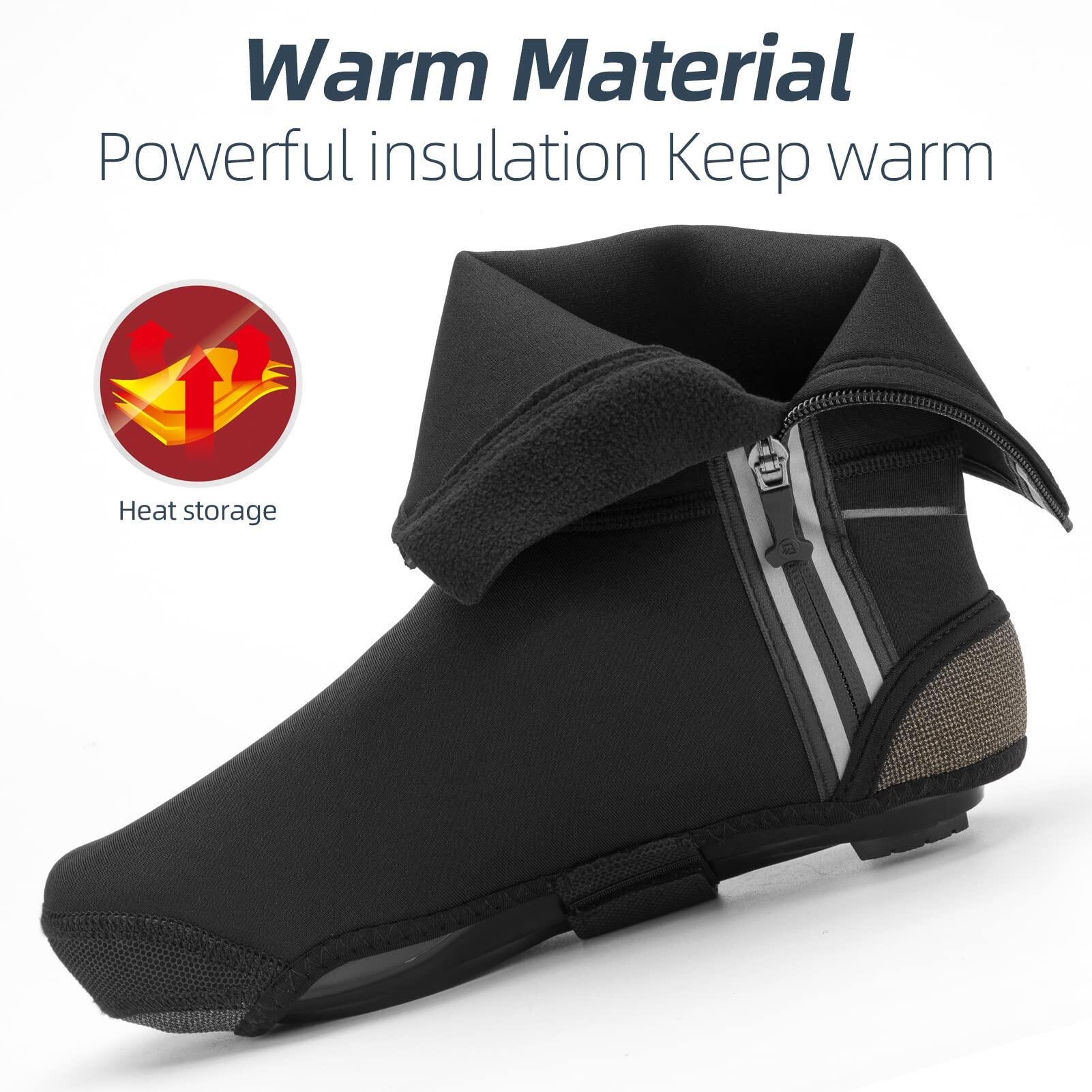 Surchaussures Imperméable Polaire d'hiver Cyclisme Guêtre de Chaussures Noir L 4/7