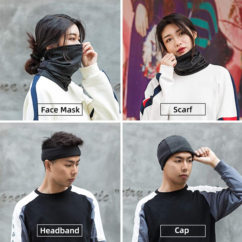 Cache-cou élastique Multifonction - Snood Hiver Coupe-vent Pour Ski, Vélo, Rando - Noir, Taille Unique Homme Femme