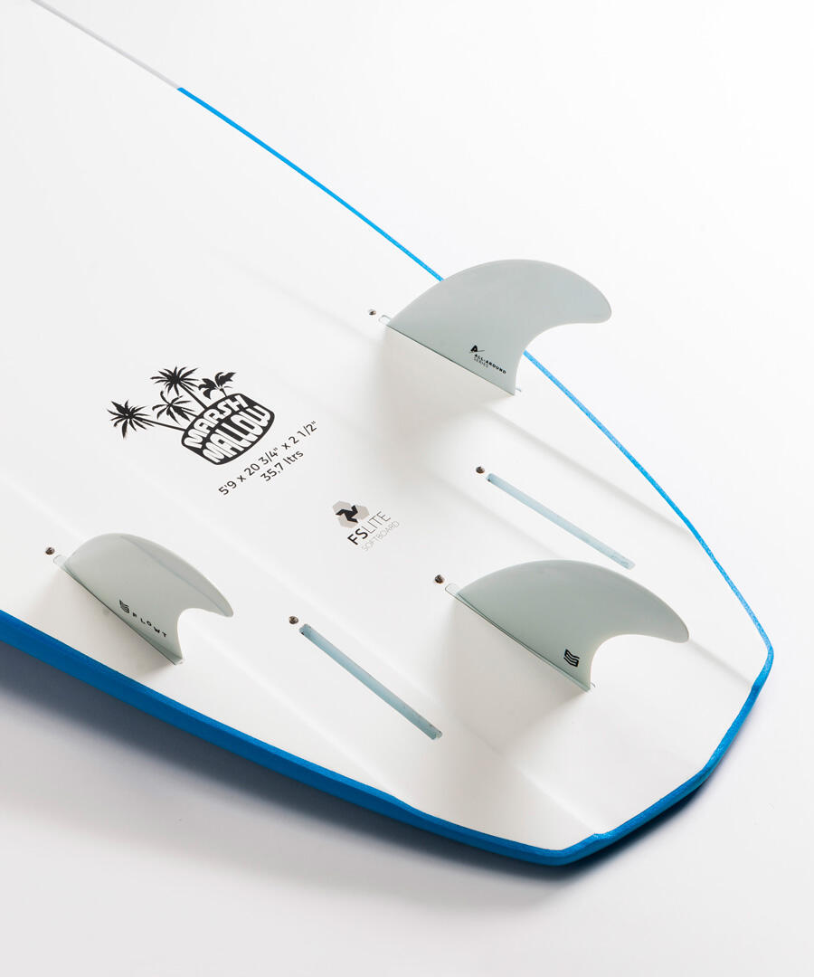 Surfplank Flowt 5’9 Marshmallow Blue 4/7