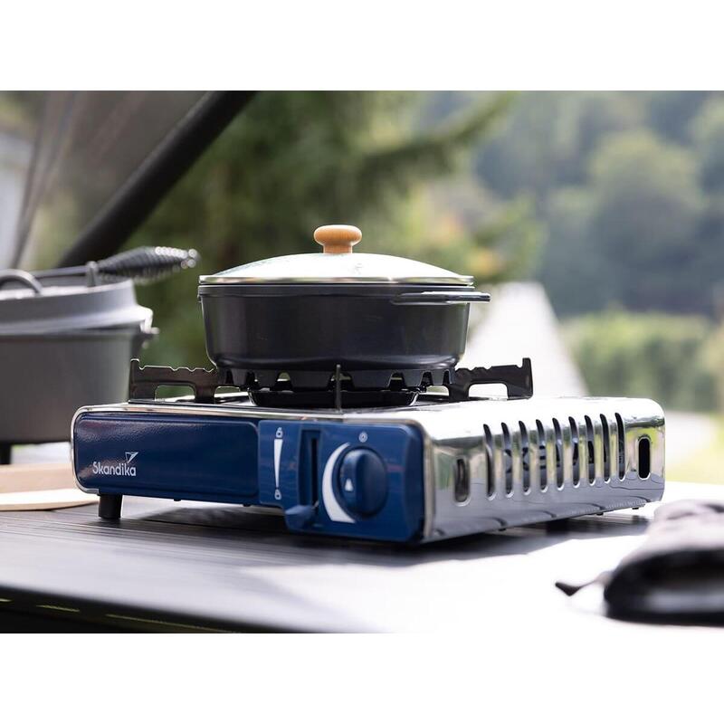 Réchaud à gaz 1 feu - Brann - Camping - Allumage Piezo - Mallette