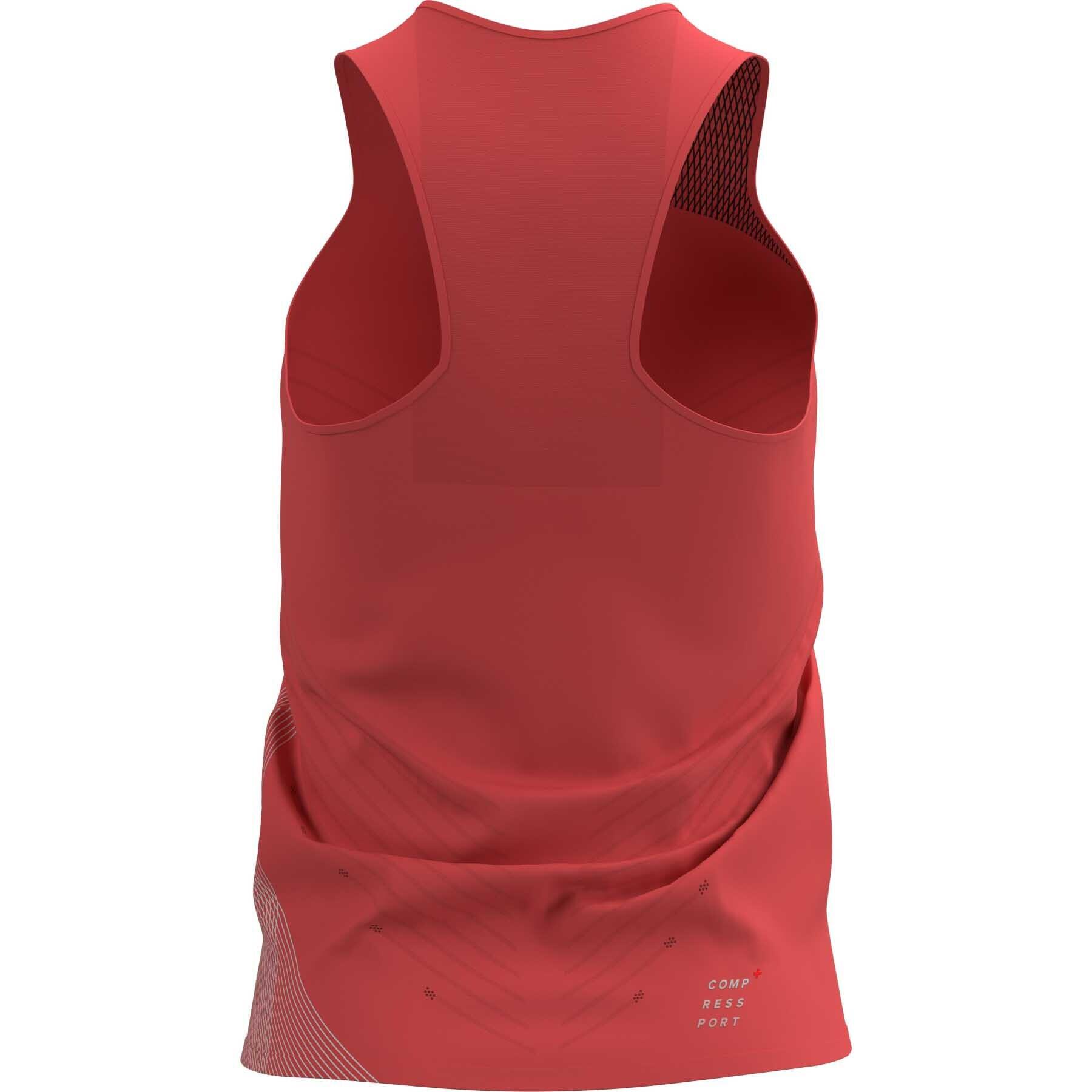 Performance Singlet Woman Compressport débardeur running rouge 2/7