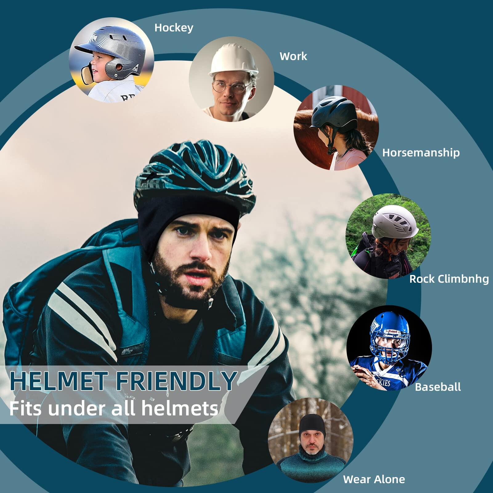 Cyclisme Bonnet Polaire Thermique sous Casque Coupe-Vent avec Couvre-Oreilles 6/7