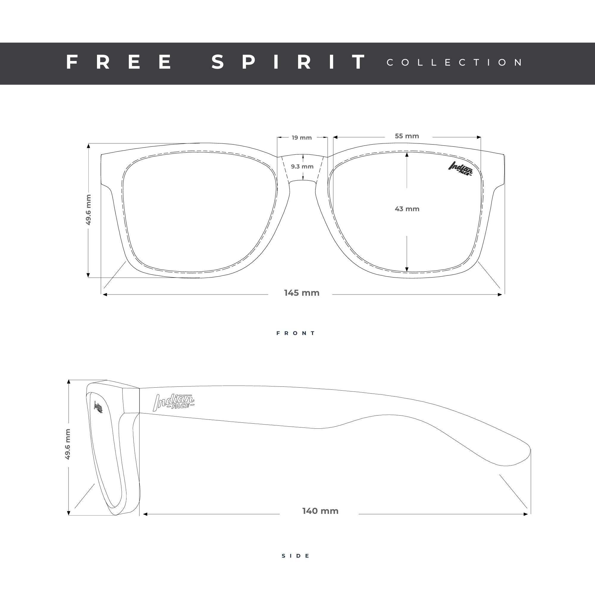 Unisex outdoor gafas de sol polarizadas UV400 CAT.3 Free Spirit Negro / Azul 6/6