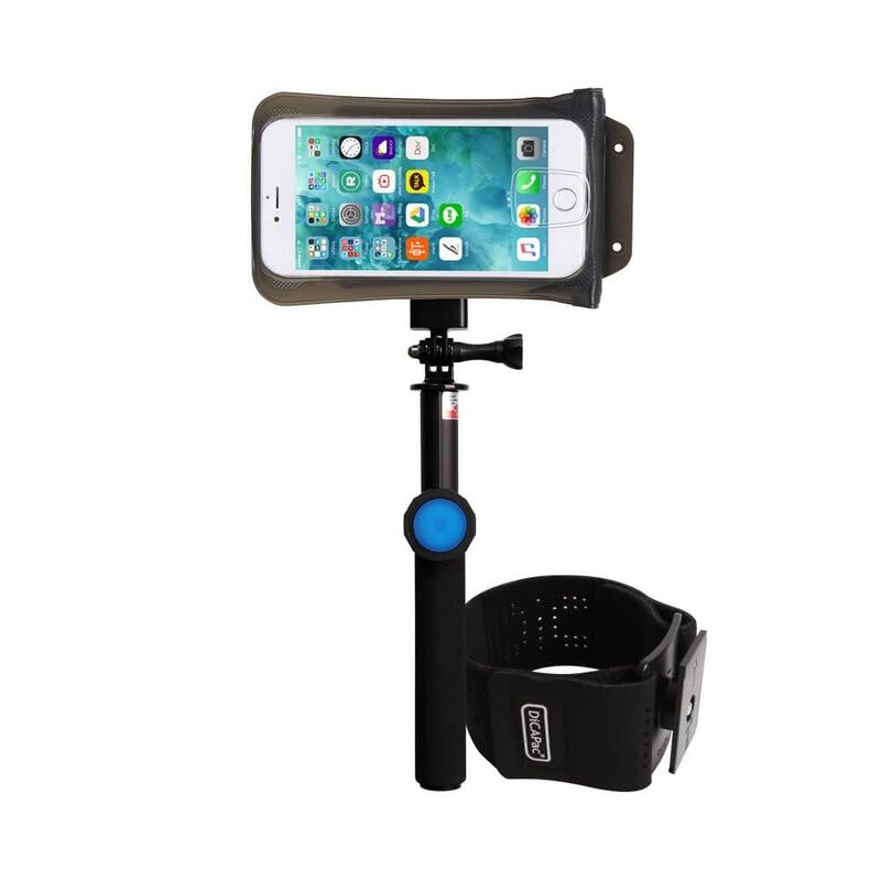 Action Floating Selfie Stick with BTooth Remote & WaterpfCases & Armband - Black