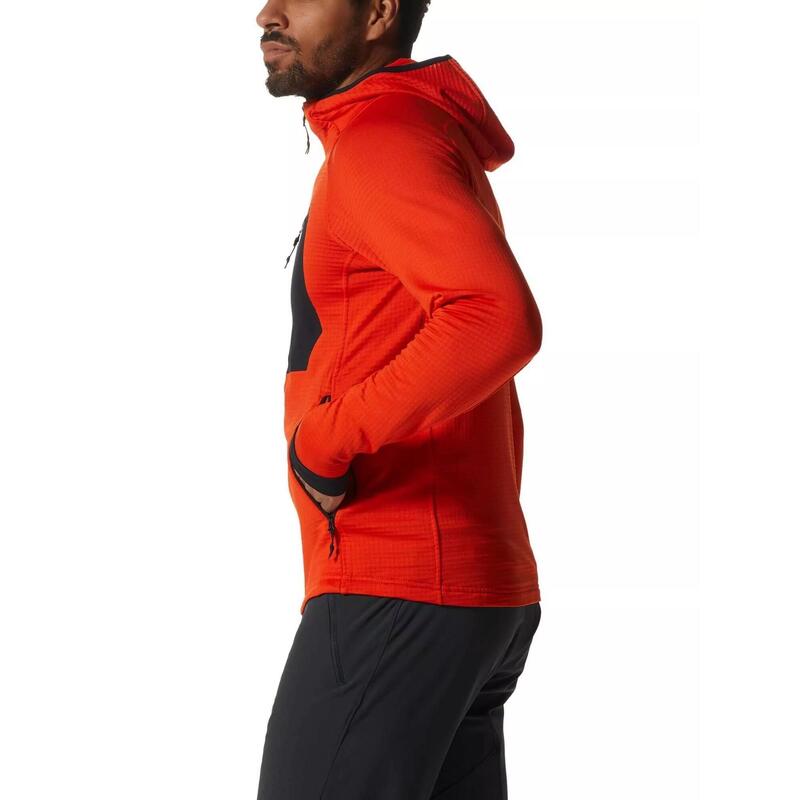 Polartec Power Grid Full Zip Hoody férfi polár pulóver - narancssárga