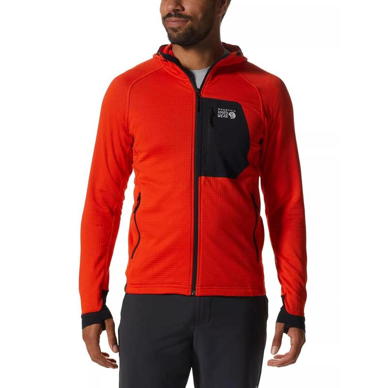 Bluza polarowa Polartec Power Grid Full Zip Hoody - pomarańczowa