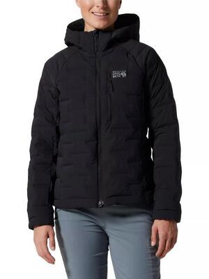 Mountain hardwear stretch down hooded jacket black women's