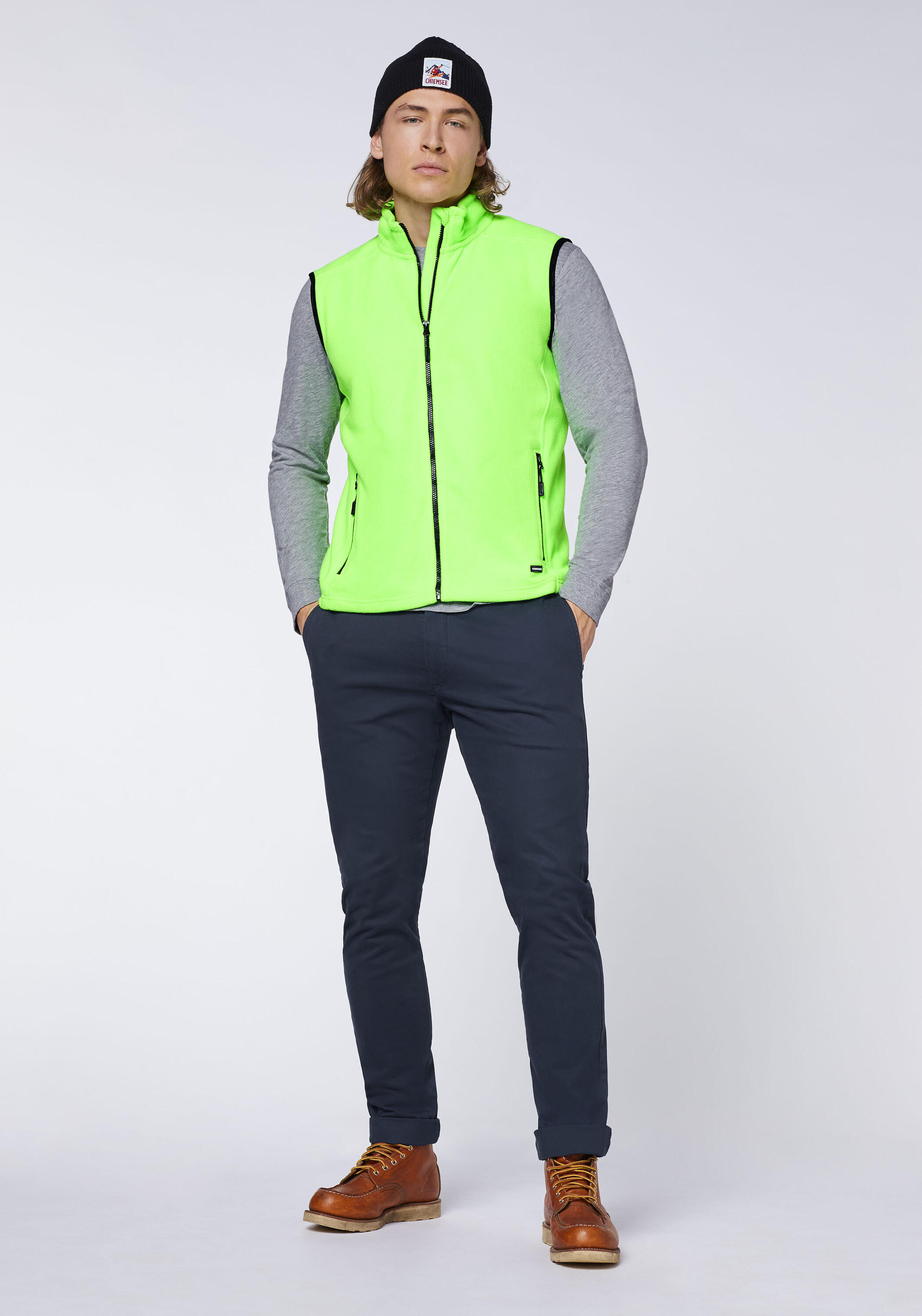 Fleece-Weste mit Label-Motiv hinten 5/7