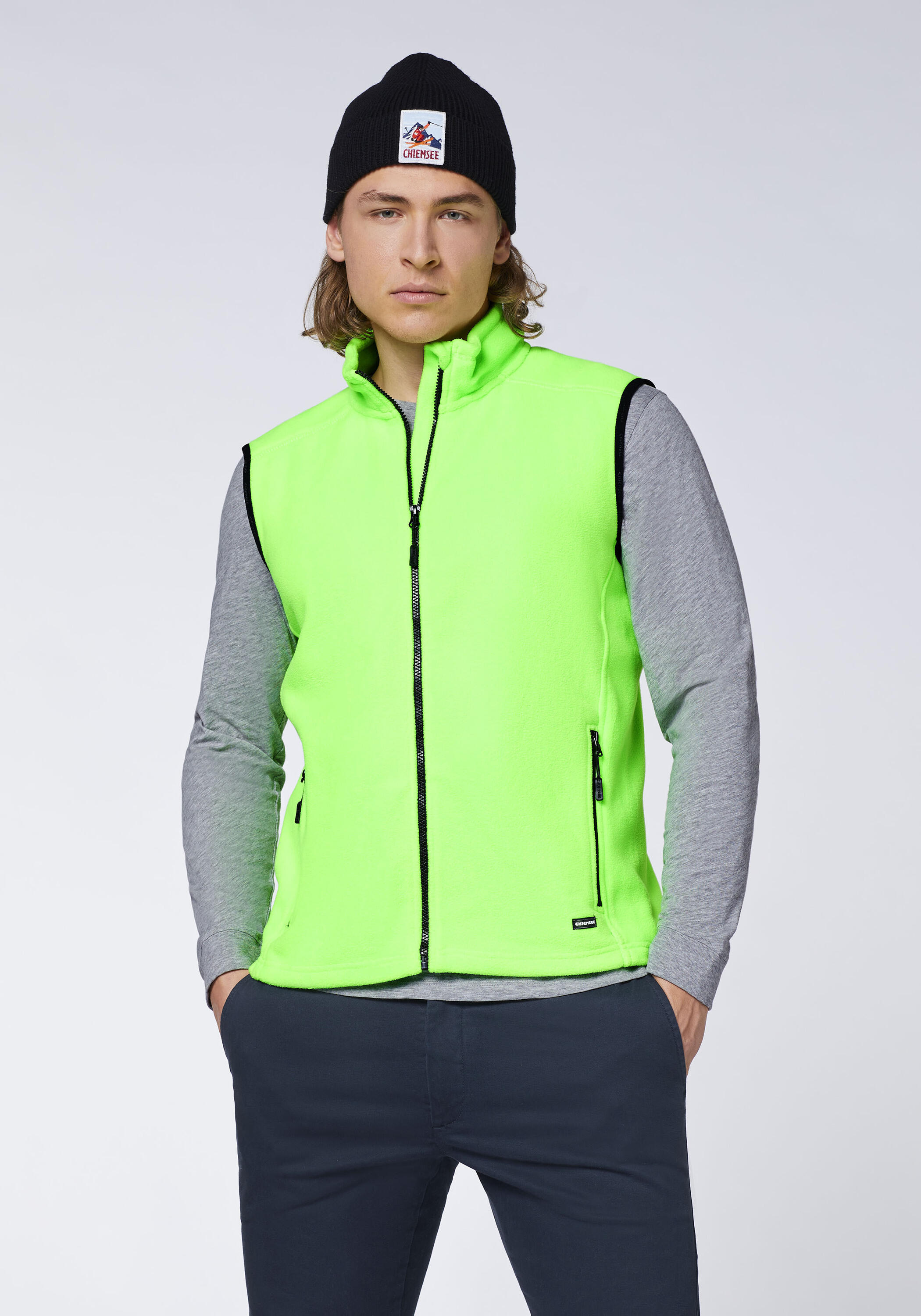 Fleece-Weste mit Label-Motiv hinten 3/7