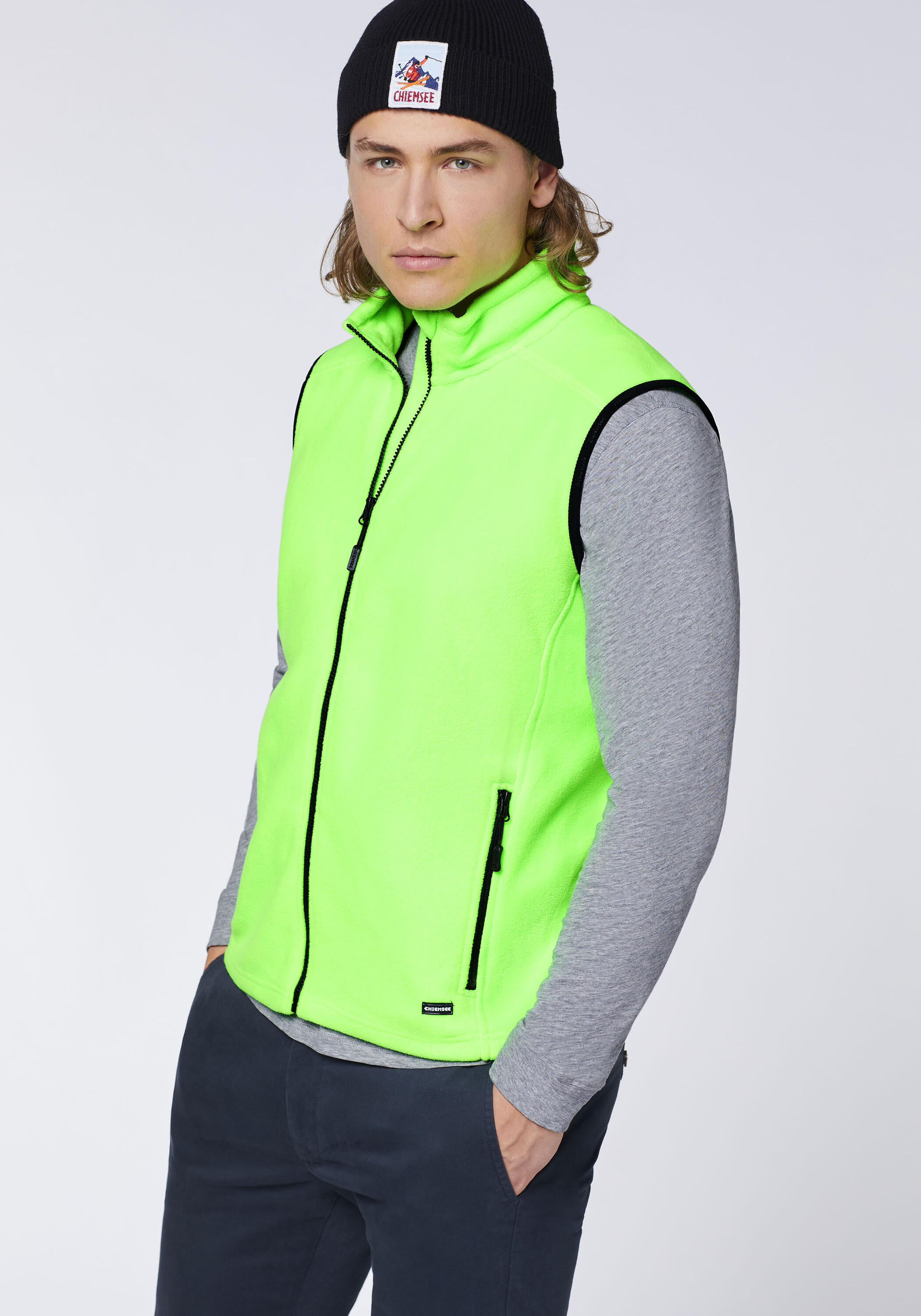 Fleece-Weste mit Label-Motiv hinten 6/7