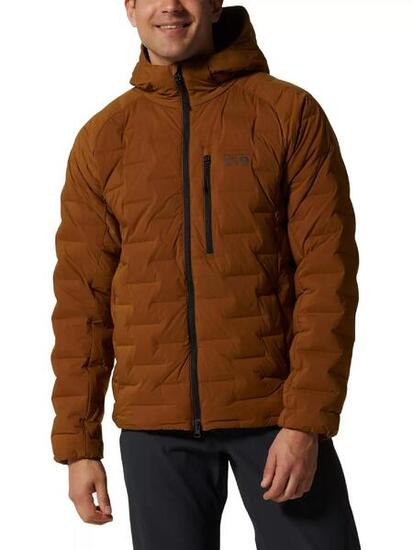 Giacca Mountain Hardwear Stretch Down con cappuccio nero uomo