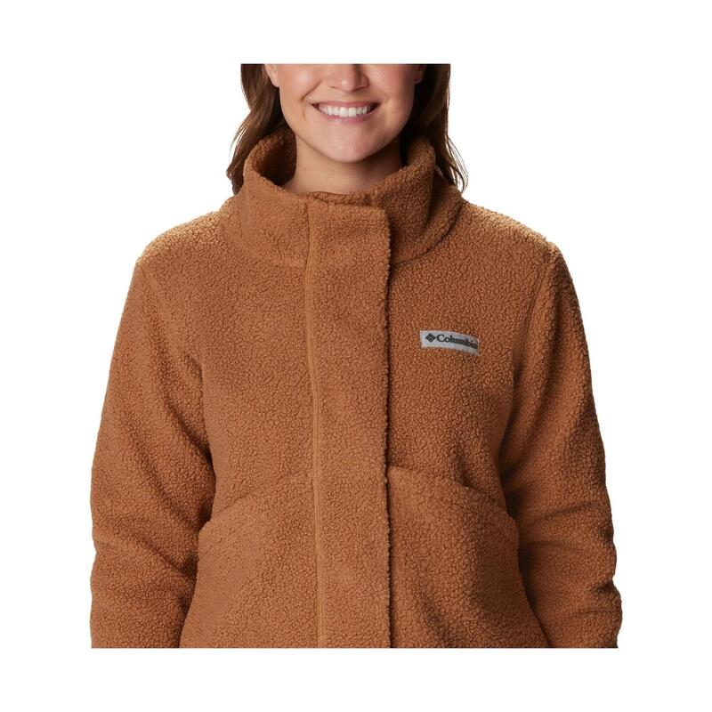 Straßenjacke Panorama Snap Fleece Jacket Damen - braun