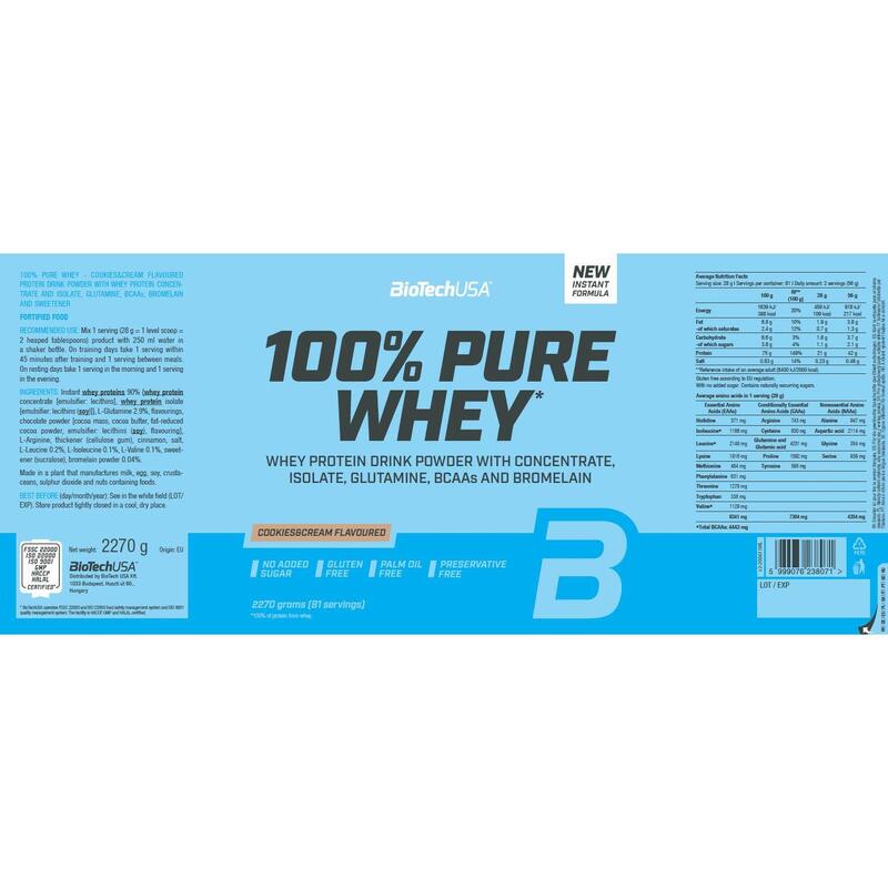 100% Pure Whey (2270g) - Cookies & Cream