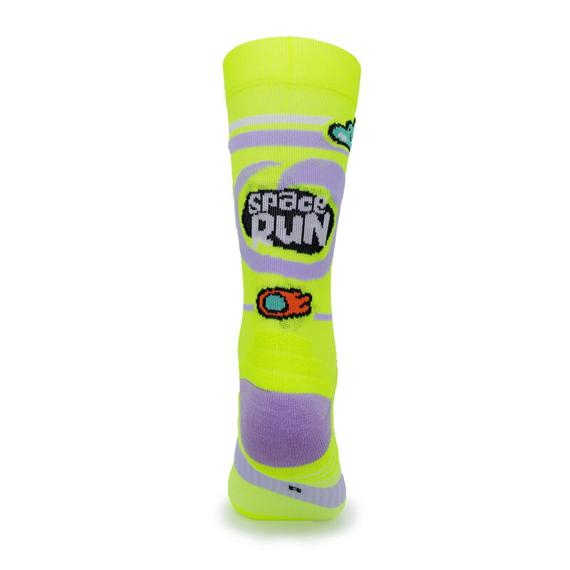 CHAUSSETTES DE RUNNING 1 FIL - mixte - couleur JAUNE FLUO - UNISEXE (36-41)