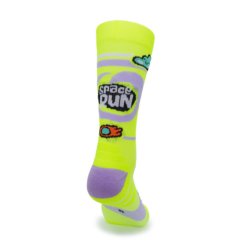 CHAUSSETTES DE RUNNING 1 FIL - mixte - couleur JAUNE FLUO - UNISEXE (41-45)