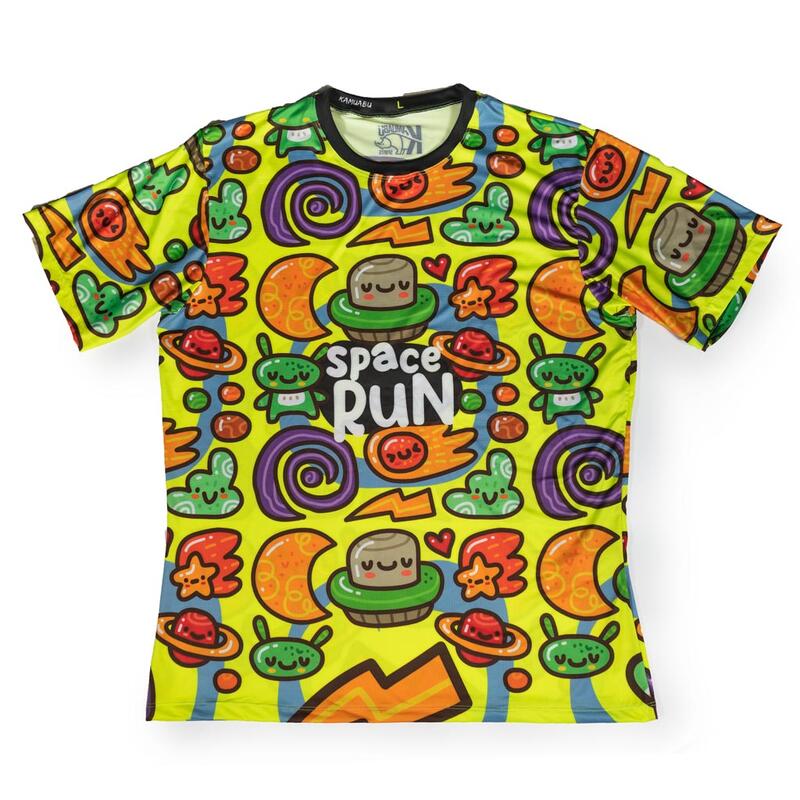 KAMUABU elite fit RUNNING #SPACERUN T-SHIRT 90gr (geel) - HEREN