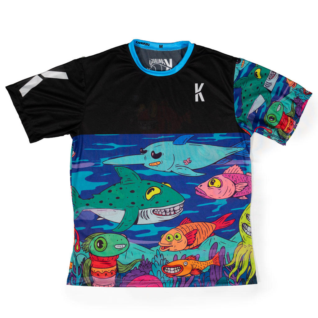 T-Shirt Running #Pez-On Kamuabu Elite Fit Da 90Gr Colore Nero/Blu - Donna |  Kamuabu